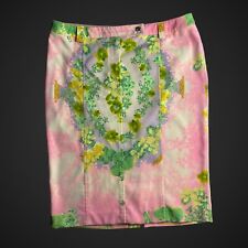 Versace Jeans Couture Vintage 90S Silk Summer Floral Women Skirt Size 42IT S-M picture
