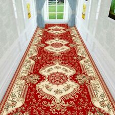 Classical Floral Vintage Runner Rugs Red Paisley Soft Faux Wool Hallway Carpet picture