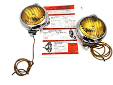 Vtg NOS Pair 6v UNITY S-1 Accessory Road Amber Fog Lamps Lights MINT Cond picture