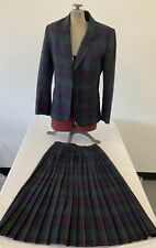 Vintage JH Collectibles Tartan Plaid 100% Wool Skirt and Jacket Suit Women's 6 8 picture