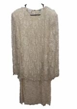 Vintage Laurence Kazar sheer long sleeve beaded beautiful wedding dress size xl picture