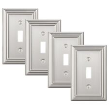 DEWENWILS 4-Pack  Toggle Wall Plates, Brushed Nickel Light Switch Cover, Metal， picture