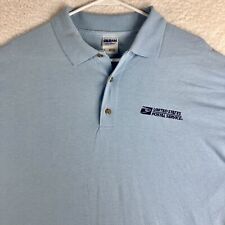 Vintage USPS Men Size XL Light Blue Polo Uniform Shirt Post Office USA Made picture