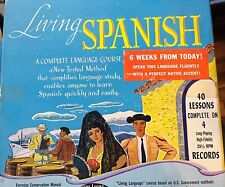 Revised Vintage Copy 1955 Living Spanish - Language Course W/records picture