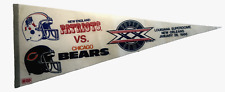 1986 Super Bowl XX Patriots vs Bears Vintage Full-Size Pennant Official NFL picture