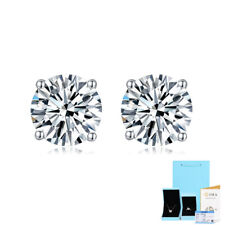 HUGE 6 Ct GRA Certificate Moissanite Halo Stud Earrings 925 Sterling Silver picture