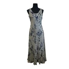 Vintage 90s 1990s 100% Silk Floral Ankle Length INC Dress Womens Size 4 picture