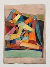 Paul Klee Drawing on paper (Handmade) signed and stamped mixed media vtg art picture