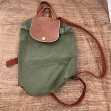 Vintage Longchamp Le Pliage Hunter Green Nylon Bag Small Leather Trim Foldable picture