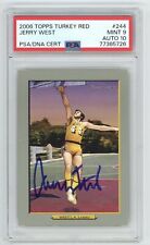 2006 Topps Turkey Red #244 JERRY WEST Signed Card MINT 9 AUTO 10 PSA Slabbed picture