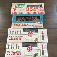 VINTAGE CHRISTMAS LIGHTS LOT Yuletide Westinghouse Holly Lights MERRY MIDGET picture