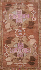 Vintage Rust Wool Anatolian Oriental Foyer Rug Hand-knotted Turkish Carpet 2x3 picture
