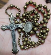 Antique Vintage WW2 Military Pull Chain Rosary Religious Crucifix Catholic Lot B picture