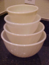 Vintage FIRE KING IVORY SWIRL 4 PC. SET NESTING MIXING BOWLS picture