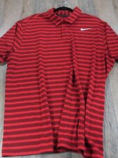 Nike Golf Disney Polo Shirt Mens XXL Red Striped Short Sleeve Dri Fit Mickey picture