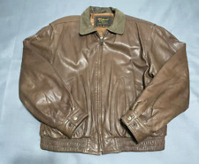 Vintage Reed Sportswear Bomber Jacket Mens 42 Leather Motorcycle Coat Brown picture