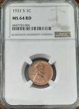 1931 S NGC MS64RD Red Lincoln Wheat Cent picture