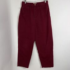 Vintage Talbots Pants Women's Size 12 Maroon Tapered Ankle High Rise 100% Cotton picture