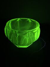 Uranium Small Vintage Art Deco Style  Glass Bowl Glows Very Bright See Pics picture