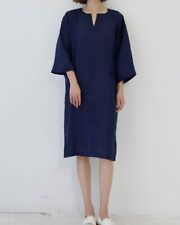 Eileen Fisher V Neck Organic Linen Loose-fit Dress New picture