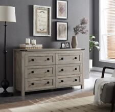 6 Drawers Dresser Chests Bedroom,Wood Rustic Wide Chset of Drawers color: Oak picture