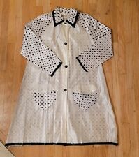 Mod Vintage 60s Frosted Clear Polka Dot Vinyl Rain Raincoat And Head Scarf picture