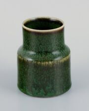 Carl Harry Stålhane for Rörstrand, Sweden. Ceramic vase with green-brown glaze. picture