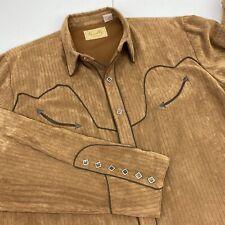 Scully Shirt Men XL Western Striped Micro Suede embroidered diamond pearl snaps picture
