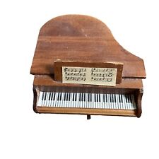Vintage Dollhouse Furniture Miniature Grand Piano Wooden Music Keys Instrument picture