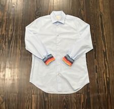 Paul Smith Button Up Shirt Men’s 15.5 Medium Light Blue Cotton Made In Italy picture