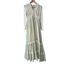 Vintage Gunne Sax Jessica Dress Size 9 Green Cottagecore Prairie Renaissance picture