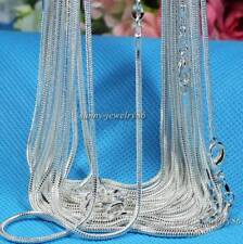 Wholesale 10pcs 925 Sterling Solid Silver Plt 1mm Snake Chain Necklace 16-30inch picture