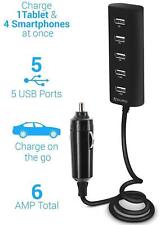 USB 5 Port Car Charger multiple power station  For Apple Samsung LG PSP Tablet picture
