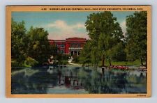 Columbus OH-Ohio State University, Mirror Lake, Campbell Hall, Vintage Postcard picture