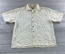 TOMMY BAHAMA Short Sl. Camp Button Up Zen and Now Embroidered 100% Silk Size L picture