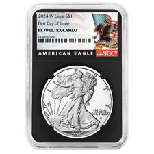 2024-W Proof $1 American Silver Eagle NGC PF70UC FDI Black Label Retro Core picture