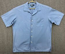 VTG Polo Ralph Lauren Shirt Mens Large Blue Caldwell Pony Pocket Button Camp * picture