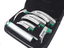 Laryngoscope Set 6 PCS Intubaion Blades + Handle Fiber-Optic Kit with Black Case picture