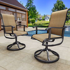 2pcs Patio Chairs Outdoor Swivel Textilene Chair Metal Rocking Chair Furniture picture