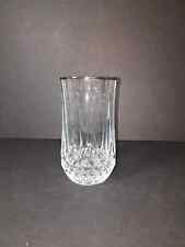 Set of 4 Vintage Shannon Godinger Crystal Wine Drinking Glass Silver Rim Checked picture