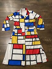 Piet Mondrian Modern Art Womens Size XL Long Double Breasted Duster Jacket picture