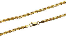 14k Yellow Gold 2mm-3mm Italy Rope Chain Twist Link Necklace 16
