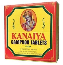 Kanaiya Camphor Tablets from India - 200 Grams - 64 Tablets 16 Blocks of 4 Brand picture
