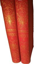 1852 Antique 2 Vols. POEMS Of WILLIAM COWPER with 75 Illustrated Engravings picture