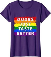 Dudes Just Taste Better Gay Pride Rainbow Lgbt Pride Ladies' Crewneck T-Shirt picture