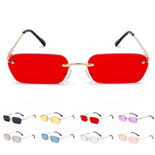 Small Rimless Rectangle Sunglasses Tinted Frameless Eyewear Vintage Sun Glasses picture