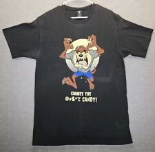 VTG 1996 TAZ Gimme The @#&*% Candy Tshirt LG Blk Looney Tunes Single Stitch USA picture