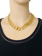 Vintage NAPIER Shiny Gold Plated Big Link Retro Necklace Ex. Cond. 80s 90s picture
