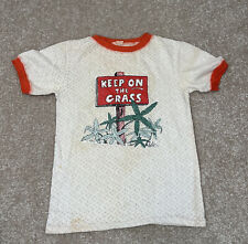 1974 True Vintage 70s Keep Off The Grass Weed Marijuana T Shirt Mens Sz XS picture