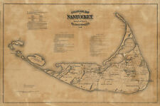 1869 Historical Map of Nantucket Island Massachusetts picture